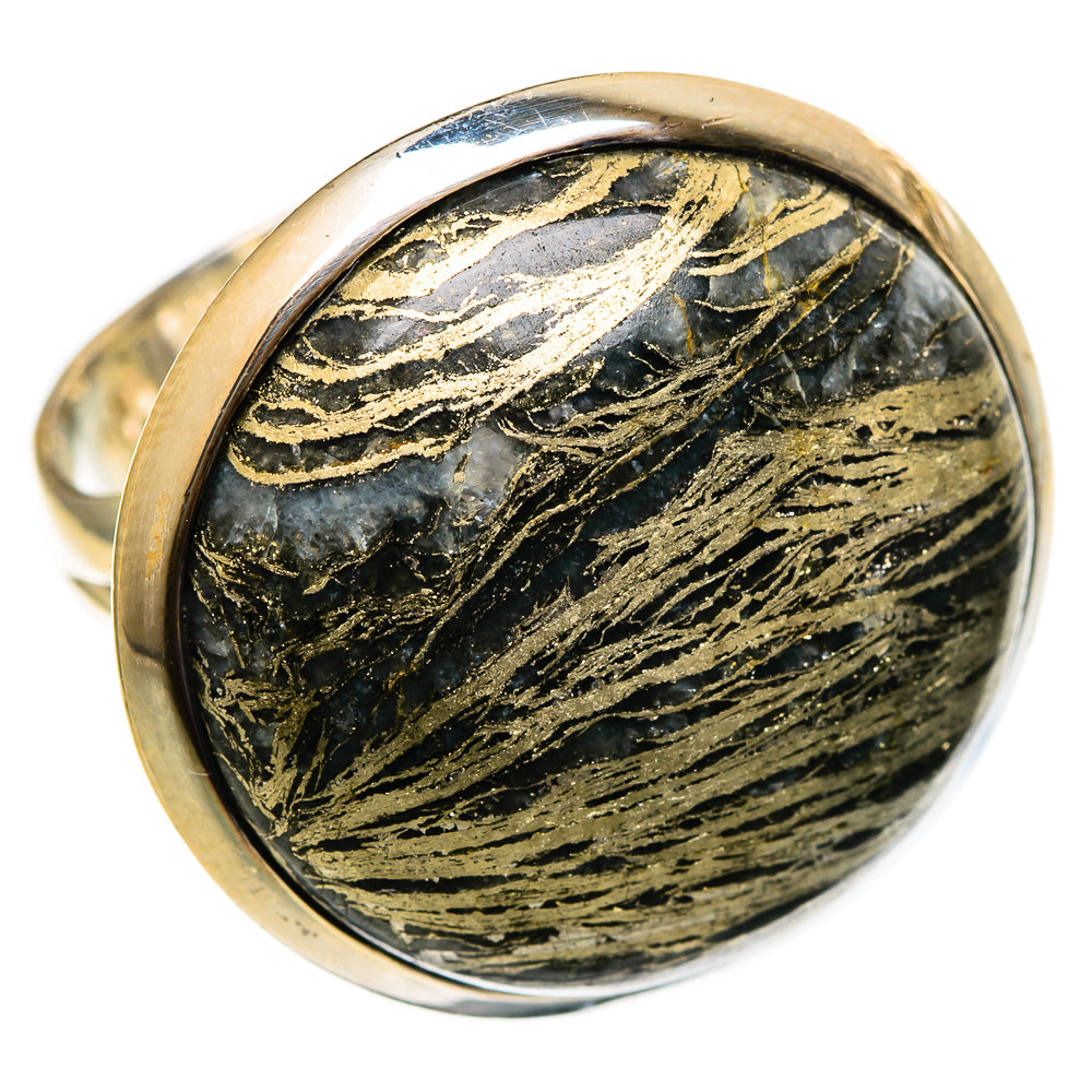 Pyrite Agate Rings handcrafted by Anasilvercos - RING106421 - Photo 2