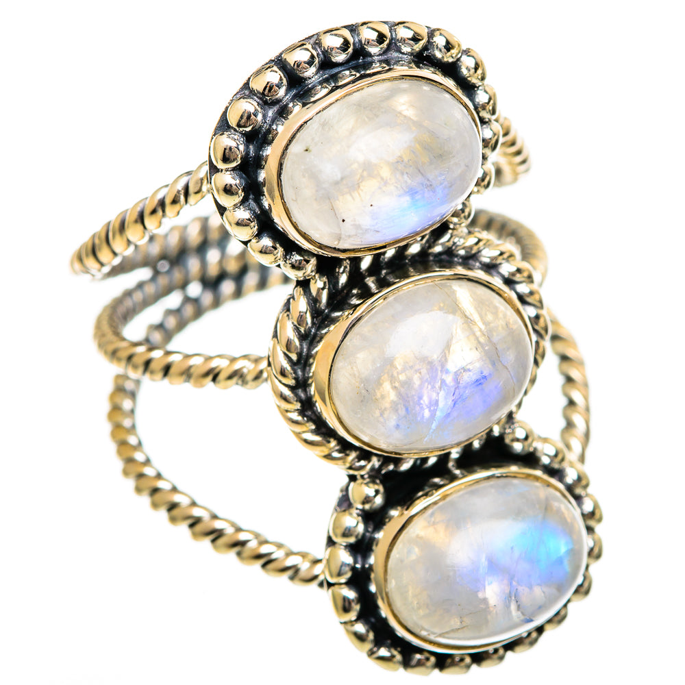 Rainbow Moonstone Rings handcrafted by Anasilvercos - RING106424 - Photo 2
