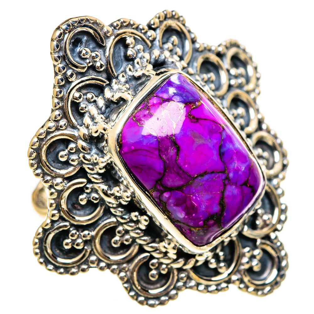 Purple Copper Composite Turquoise Rings handcrafted by Anasilvercos - RING106465 - Photo 2