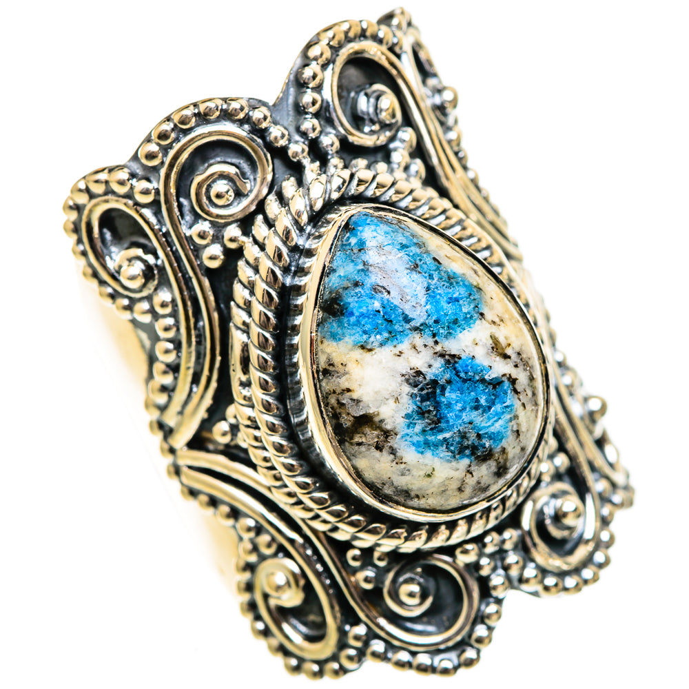 K2 Blue Azurite Rings handcrafted by Anasilvercos - RING106508 - Photo 2