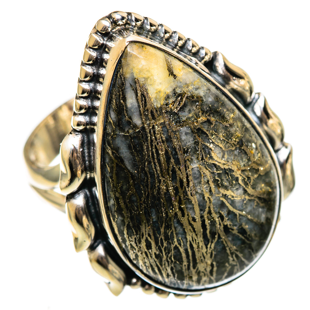 Pyrite Agate Rings handcrafted by Anasilvercos - RING106558 - Photo 2