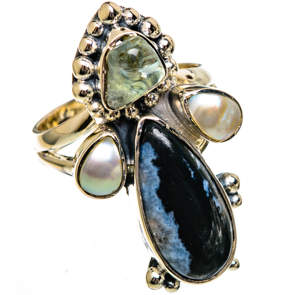 Snowflake Obsidian Rings handcrafted by Anasilvercos - RING106559 - Photo 2