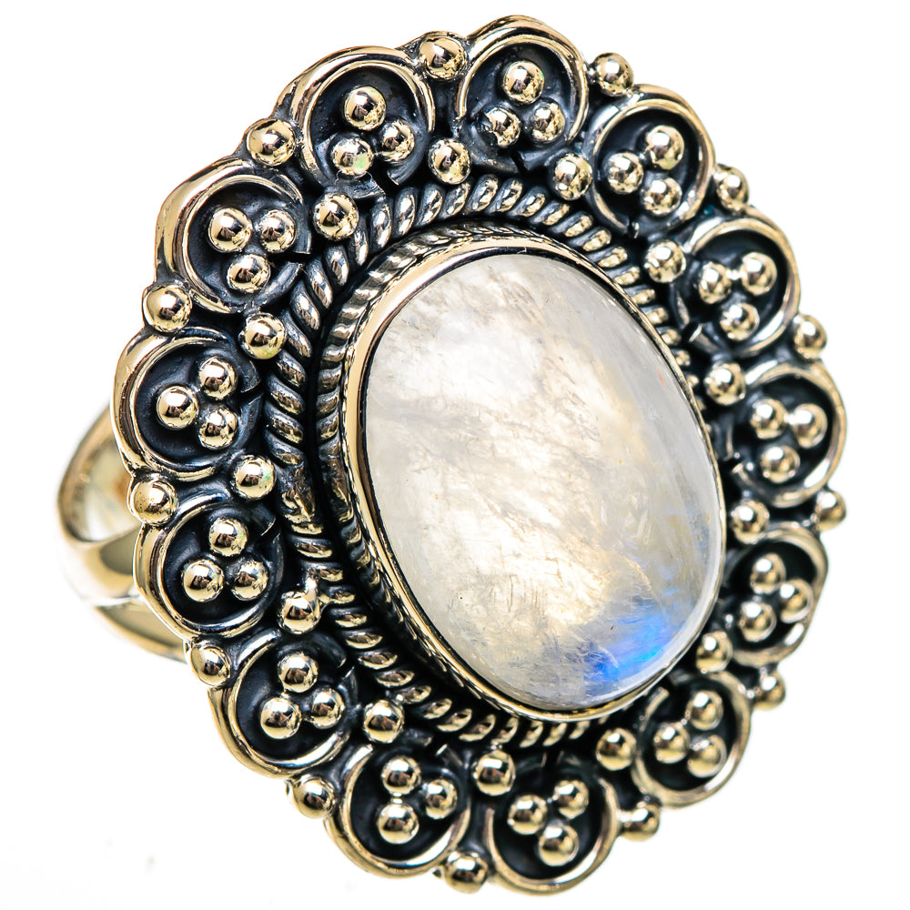 Rainbow Moonstone Rings handcrafted by Anasilvercos - RING106562 - Photo 2