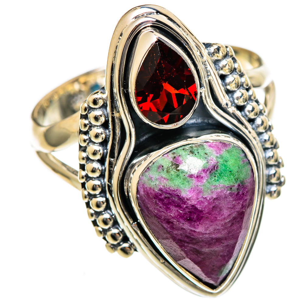 Ruby Zoisite Rings handcrafted by Anasilvercos - RING106592 - Photo 2