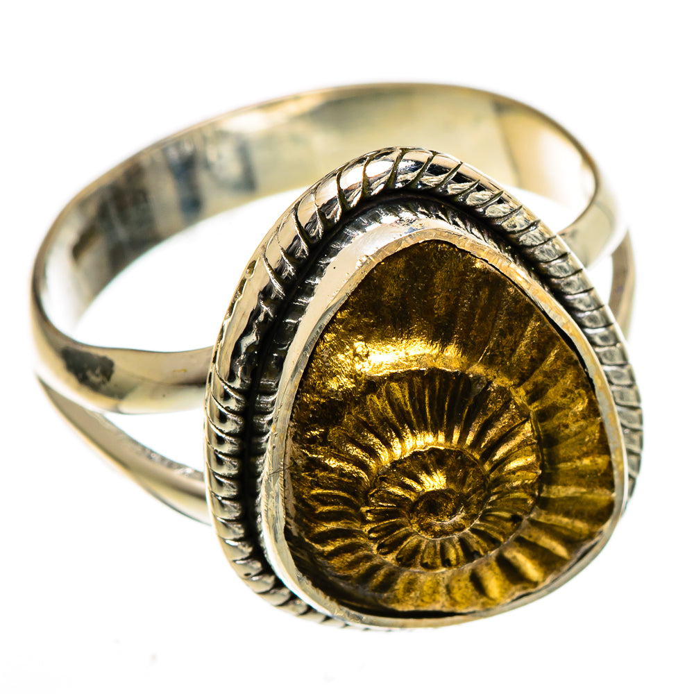 Pyrite Fossil Rings handcrafted by Anasilvercos - RING106597 - Photo 2