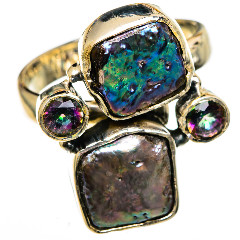 Titanium Mother Of Pearl Rings handcrafted by Anasilvercos - RING106630 - Photo 2