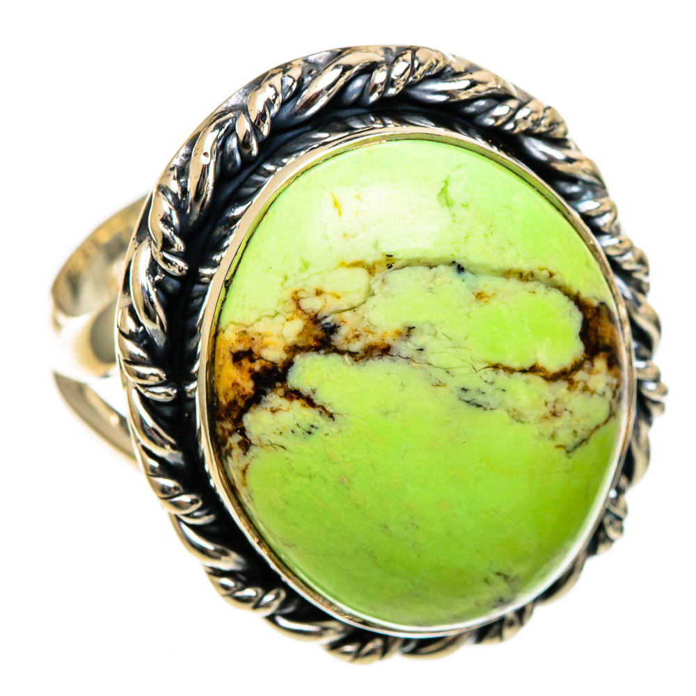 Lemon Chrysoprase Rings handcrafted by Anasilvercos - RING106678 - Photo 2