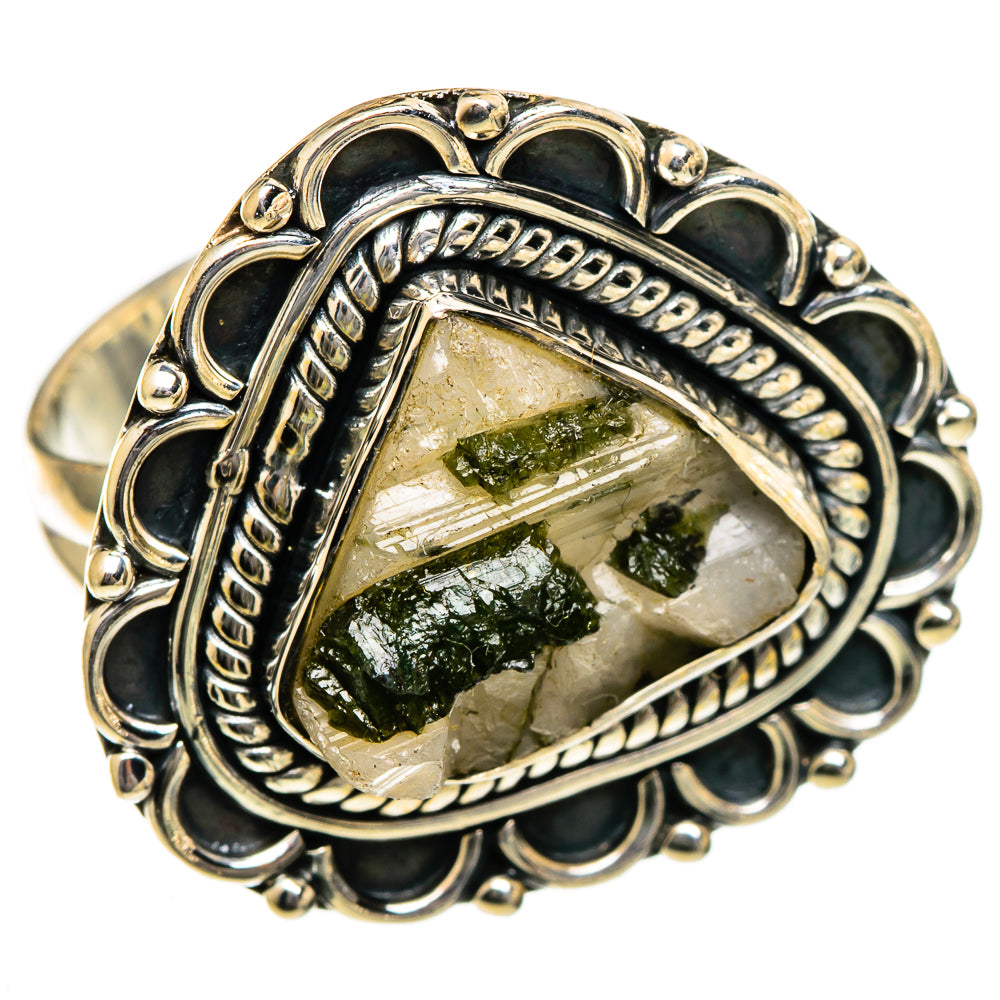 Green Tourmaline In Quartz Rings handcrafted by Anasilvercos - RING106680 - Photo 2