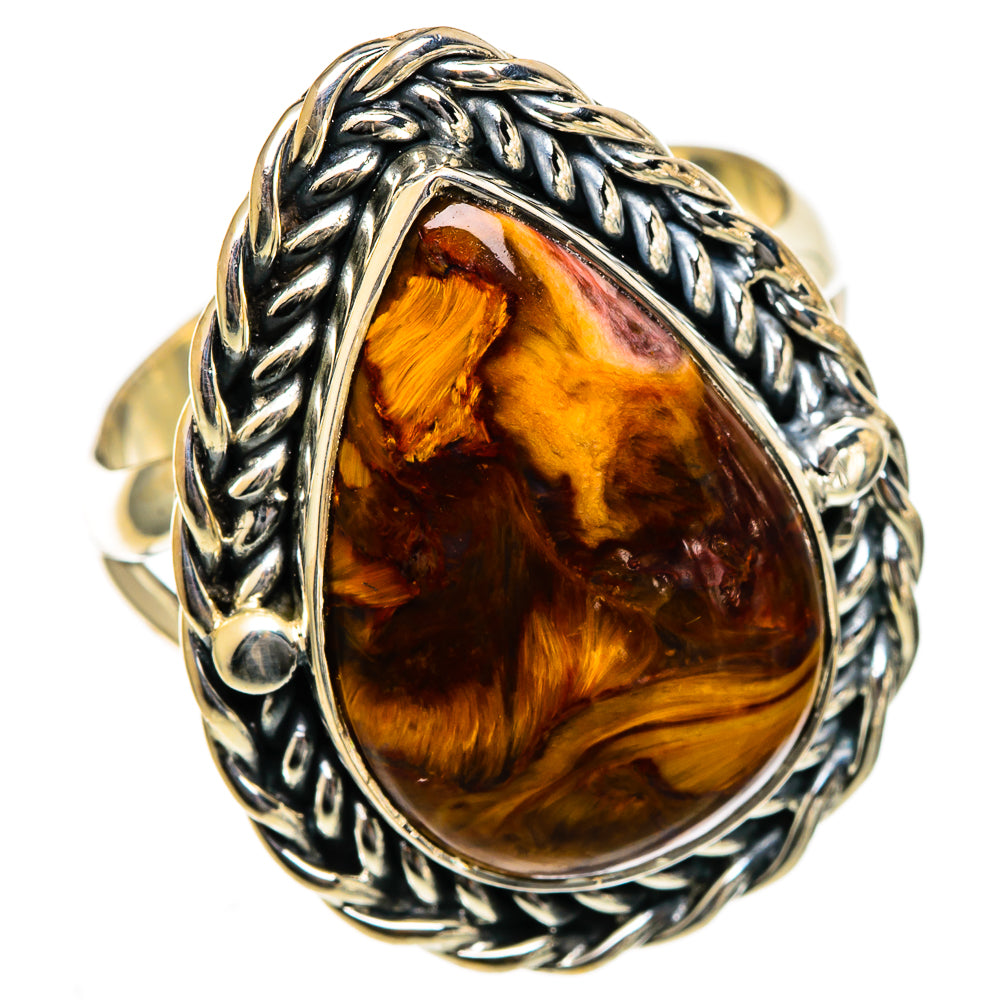 Golden Pietersite Rings handcrafted by Anasilvercos - RING106687 - Photo 2