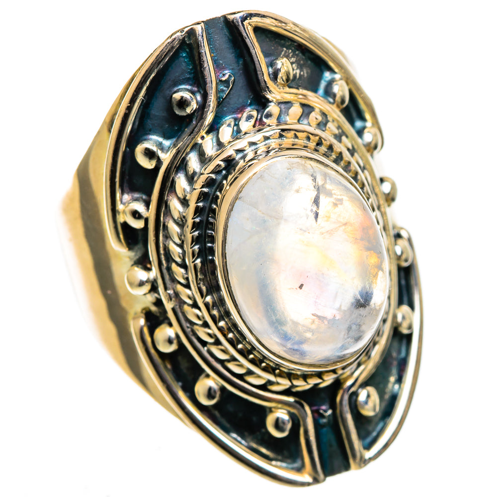 Rainbow Moonstone Rings handcrafted by Anasilvercos - RING106694 - Photo 2