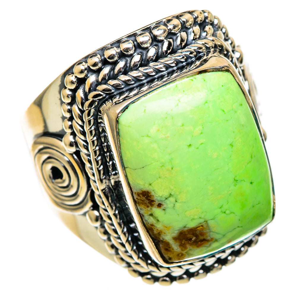 Lemon Chrysoprase Rings handcrafted by Anasilvercos - RING106705 - Photo 2