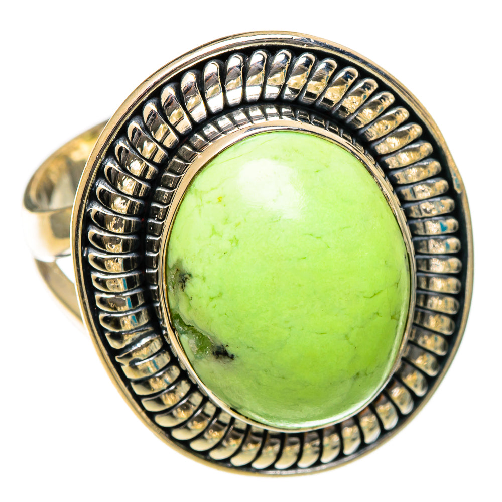 Lemon Chrysoprase Rings handcrafted by Anasilvercos - RING106708 - Photo 2