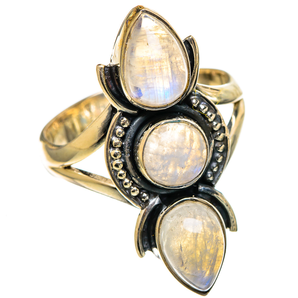 Rainbow Moonstone Rings handcrafted by Anasilvercos - RING106727 - Photo 2