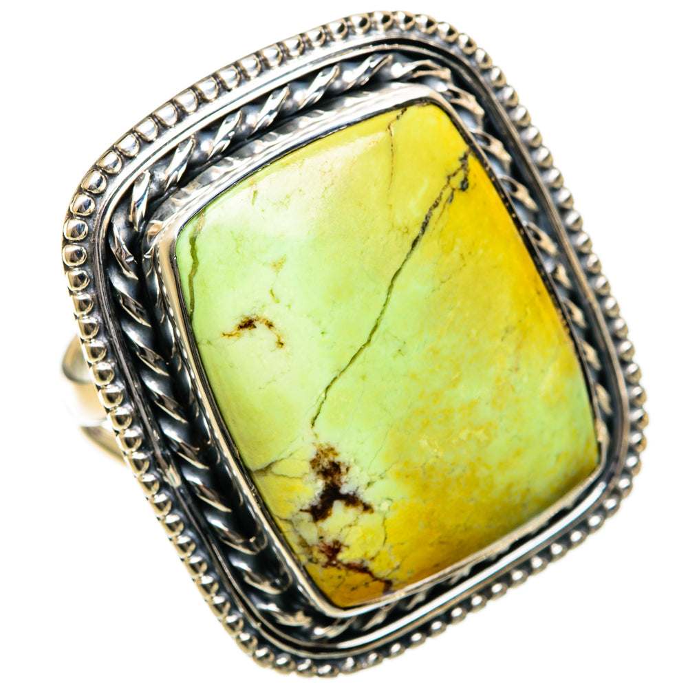 Lemon Chrysoprase Rings handcrafted by Anasilvercos - RING106742 - Photo 2