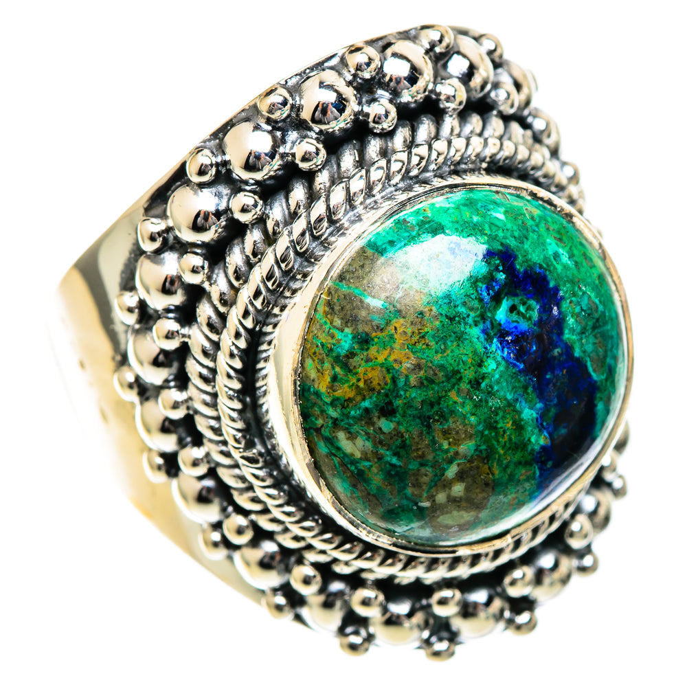 Azurite Malachite Rings handcrafted by Anasilvercos - RING106748 - Photo 2