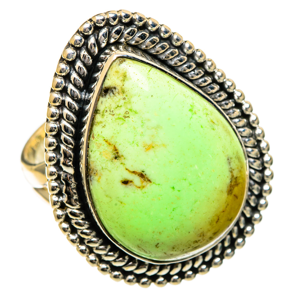Lemon Chrysoprase Rings handcrafted by Anasilvercos - RING106826 - Photo 2