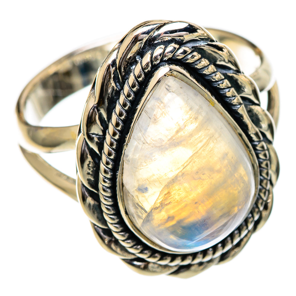Rainbow Moonstone Rings handcrafted by Anasilvercos - RING106860 - Photo 2