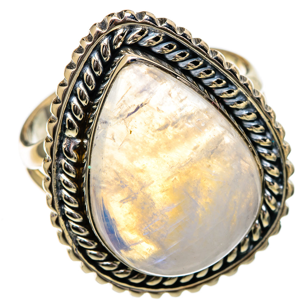 Rainbow Moonstone Rings handcrafted by Anasilvercos - RING106861 - Photo 2