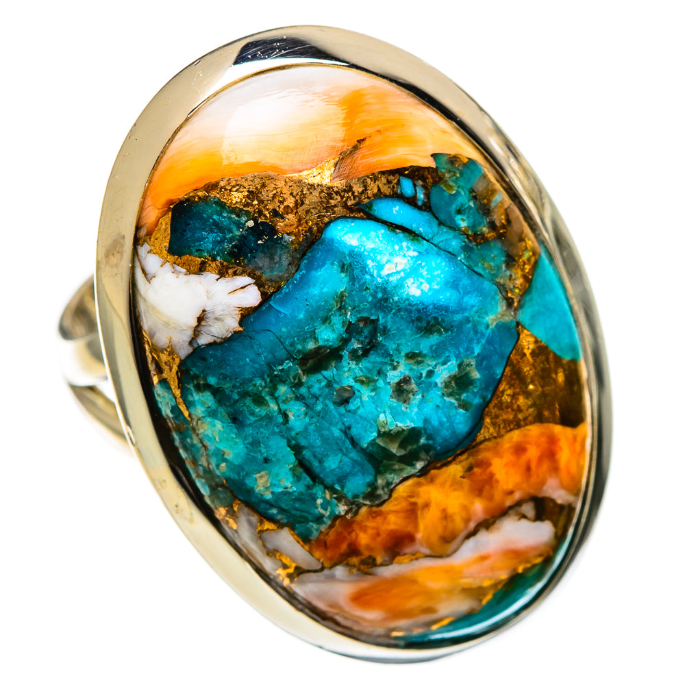 Spiny Oyster Turquoise Rings handcrafted by Anasilvercos - RING106870 - Photo 2