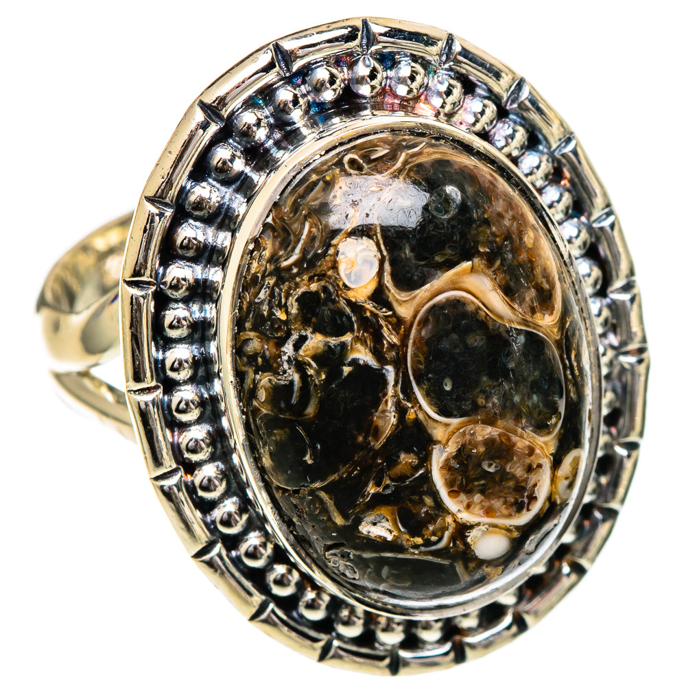 Turritella Agate Rings handcrafted by Anasilvercos - RING106887 - Photo 2