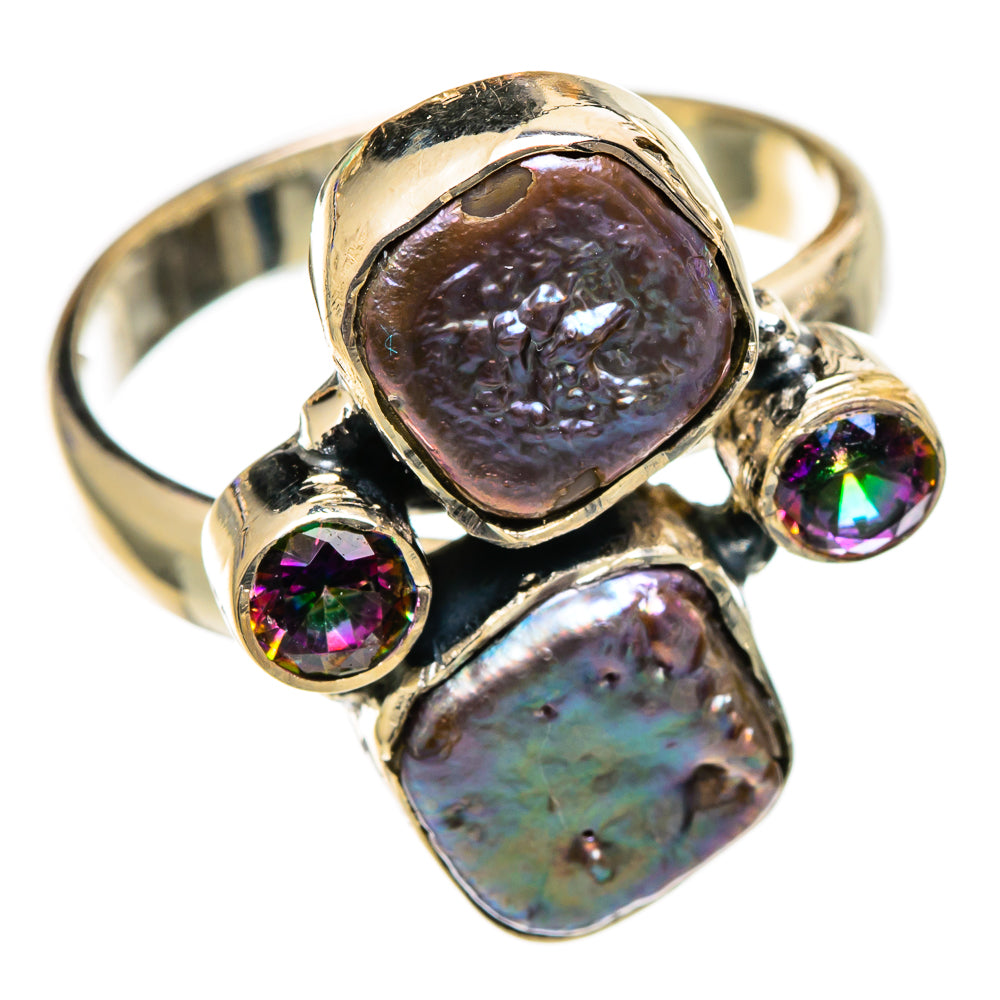 Titanium Mother Of Pearl Rings handcrafted by Anasilvercos - RING106895 - Photo 2