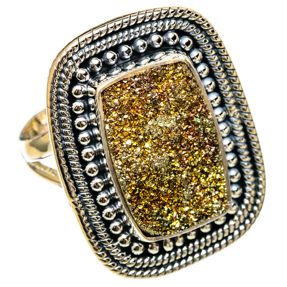 Spectro Pyrite Druzy Rings handcrafted by Anasilvercos - RING106897 - Photo 2