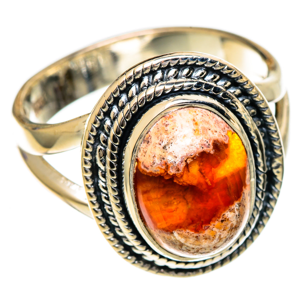 Mexican Fire Opal Rings handcrafted by Anasilvercos - RING106903 - Photo 2
