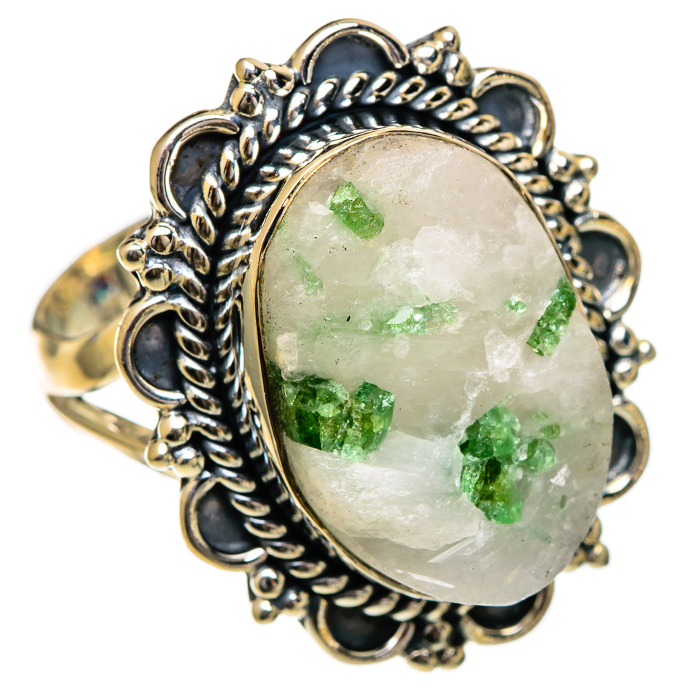 Green Tourmaline In Quartz Rings handcrafted by Anasilvercos - RING106919 - Photo 2