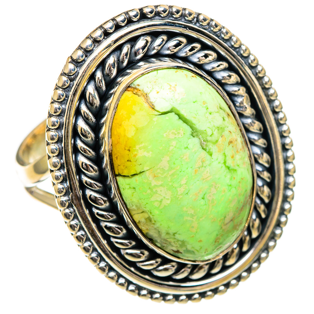 Lemon Chrysoprase Rings handcrafted by Anasilvercos - RING106922 - Photo 2