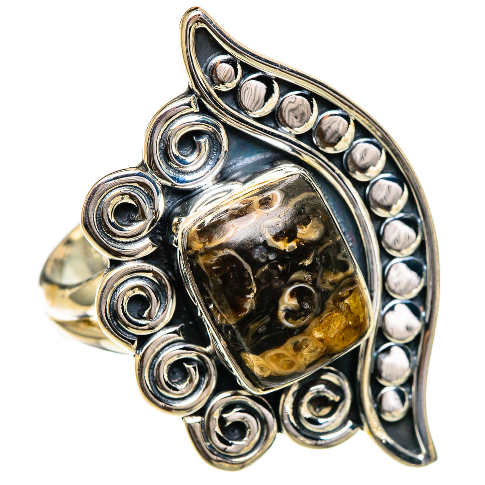 Turritella Agate Rings handcrafted by Anasilvercos - RING106925 - Photo 2