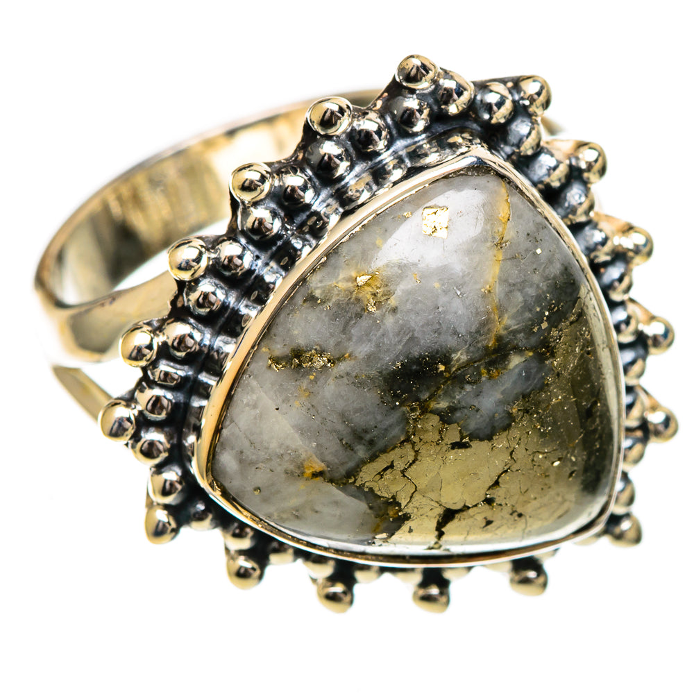 Pyrite Agate Rings handcrafted by Anasilvercos - RING106937 - Photo 2