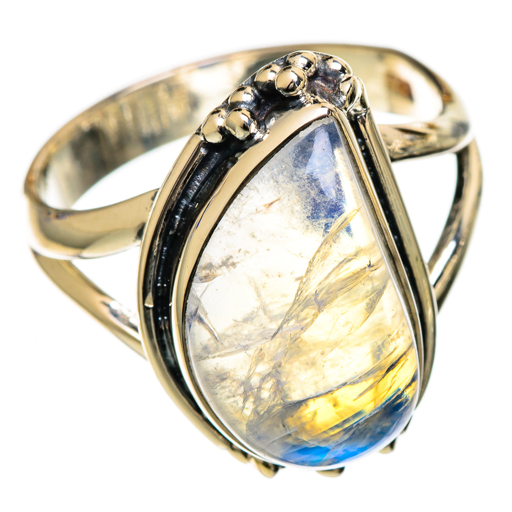 Rainbow Moonstone Rings handcrafted by Anasilvercos - RING106942 - Photo 2