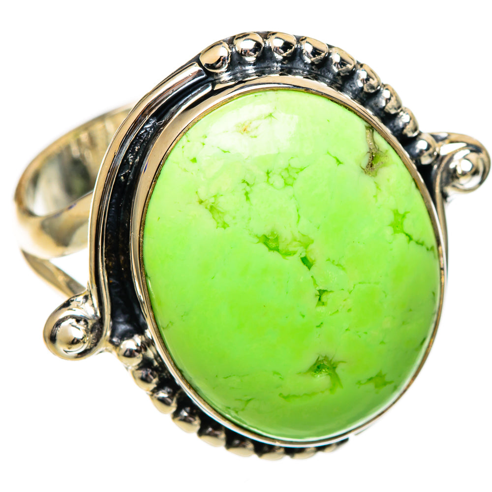 Lemon Chrysoprase Rings handcrafted by Anasilvercos - RING106958 - Photo 2