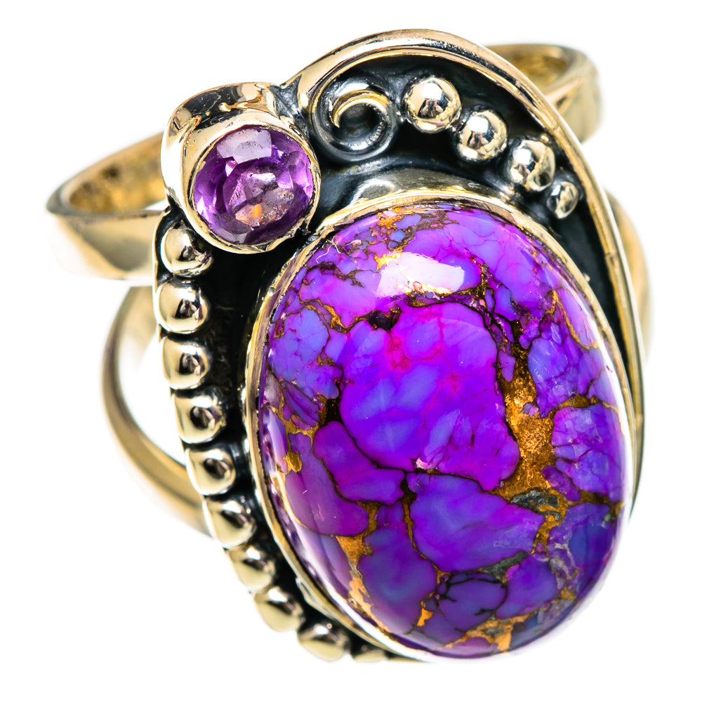Purple Copper Composite Turquoise Rings handcrafted by Anasilvercos - RING106972 - Photo 2