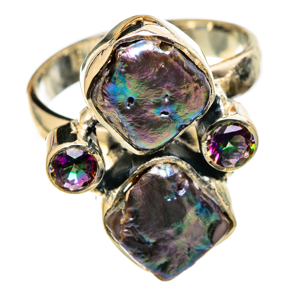 Titanium Mother Of Pearl Rings handcrafted by Anasilvercos - RING106973 - Photo 2