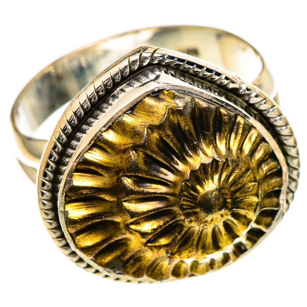 Pyrite Fossil Rings handcrafted by Anasilvercos - RING106975 - Photo 2