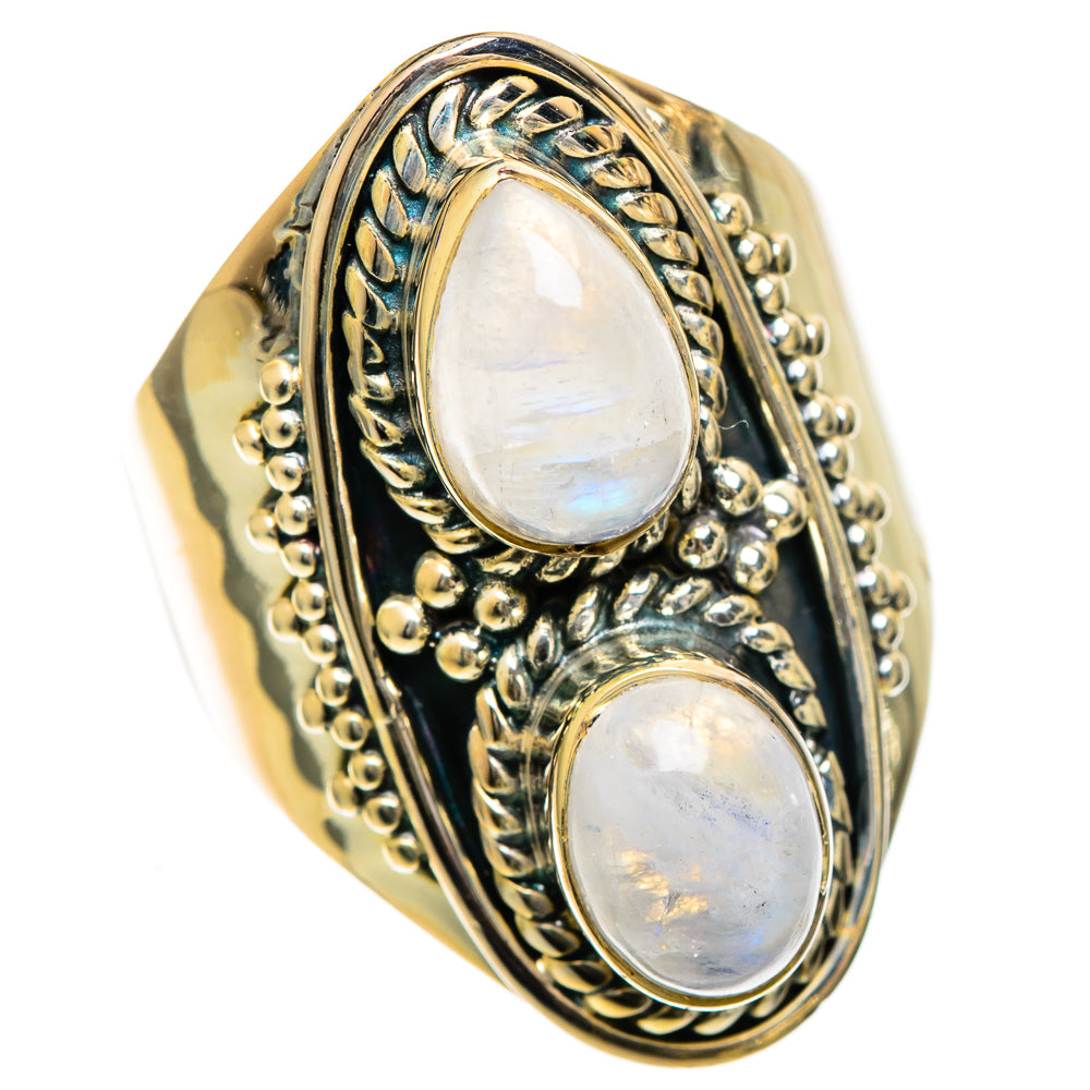 Rainbow Moonstone Rings handcrafted by Anasilvercos - RING106978 - Photo 2