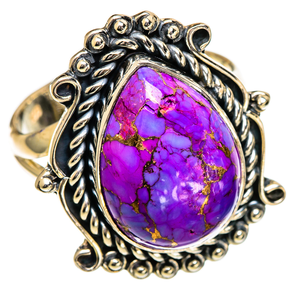 Purple Copper Composite Turquoise Rings handcrafted by Anasilvercos - RING107041 - Photo 2