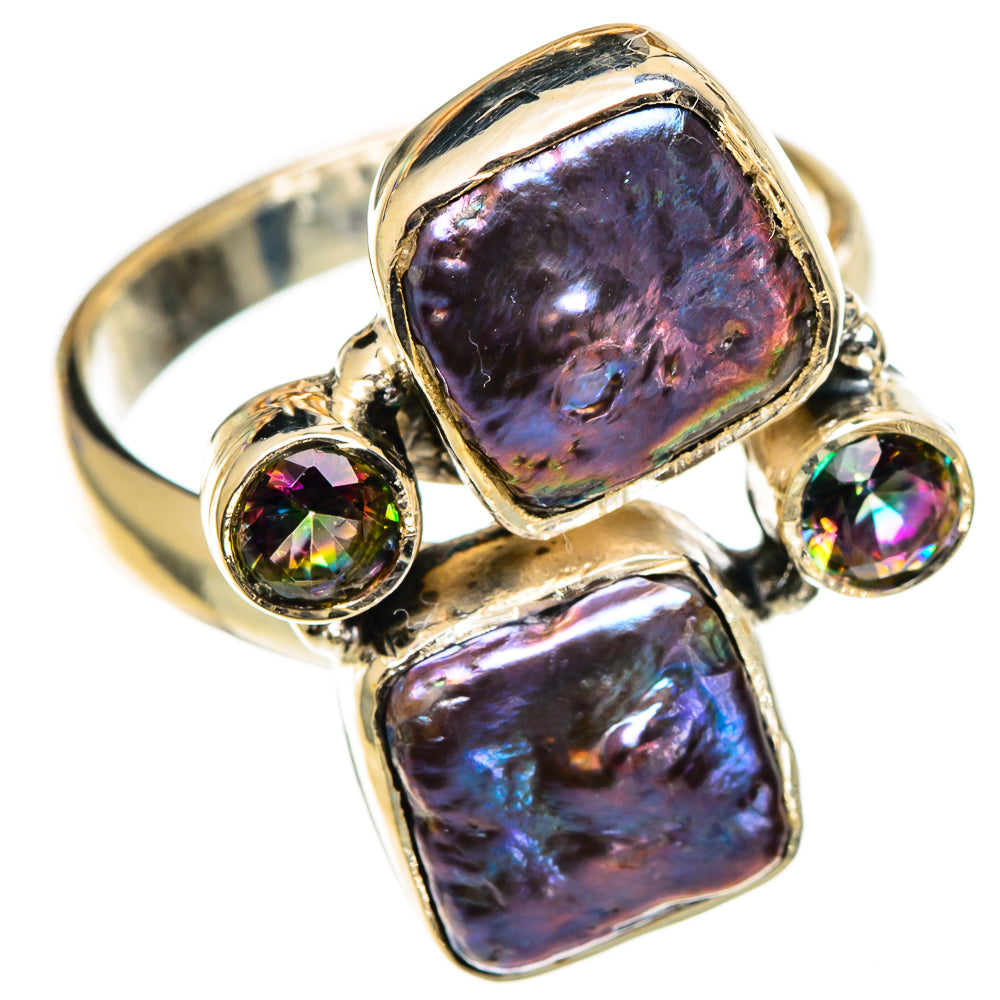 Titanium Mother Of Pearl Rings handcrafted by Anasilvercos - RING107045 - Photo 2