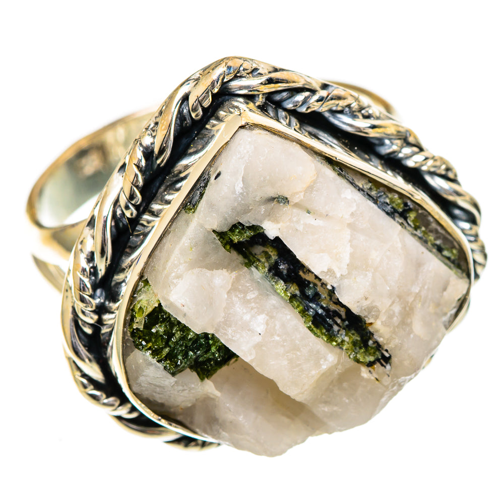 Green Tourmaline in Quartz Rings handcrafted by Anasilvercos - RING107072 - Photo 2