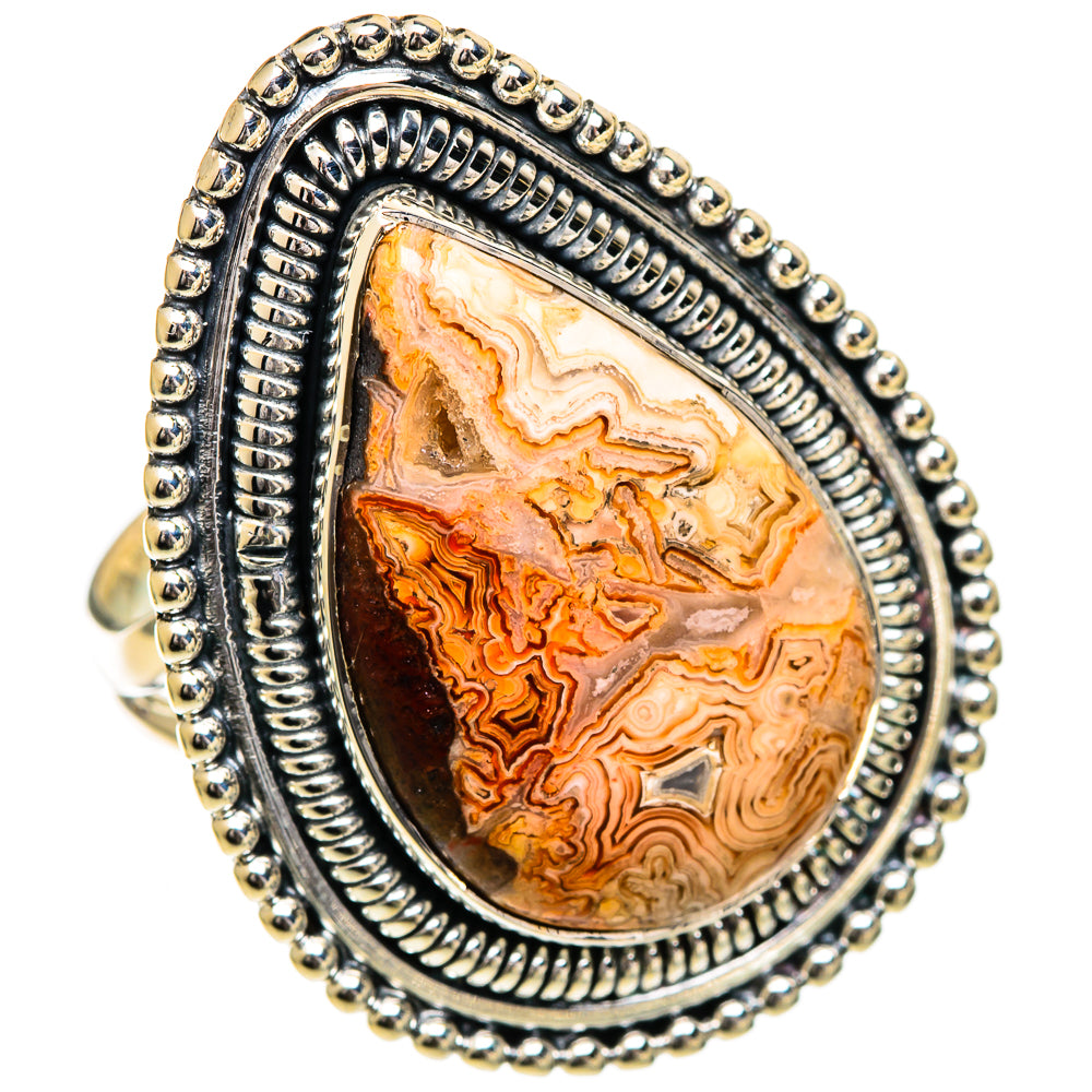 Crazy Lace Agate Rings handcrafted by Anasilvercos - RING107085 - Photo 2