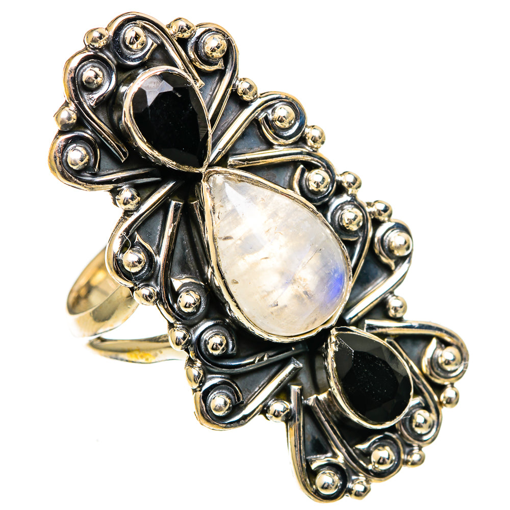 Rainbow Moonstone Rings handcrafted by Anasilvercos - RING107102 - Photo 2