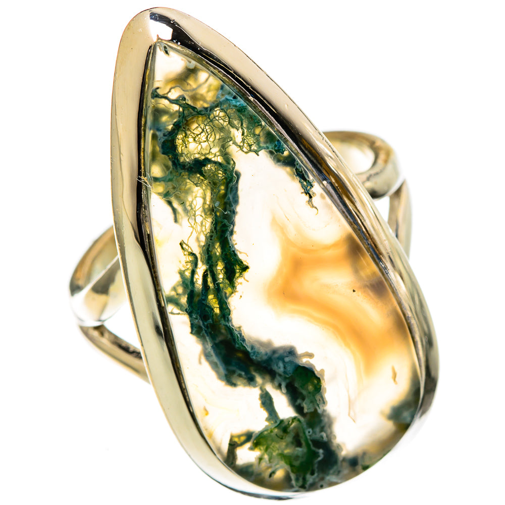 Green Moss Agate Rings handcrafted by Anasilvercos - RING107118 - Photo 2