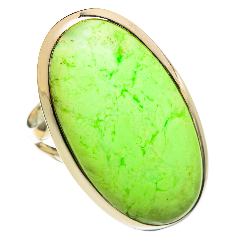 Lemon Chrysoprase Rings handcrafted by Anasilvercos - RING107120 - Photo 2