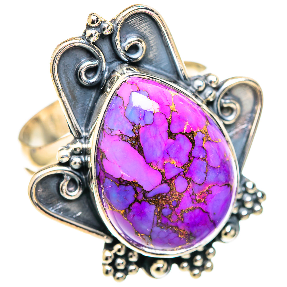 Purple Copper Composite Turquoise Rings handcrafted by Anasilvercos - RING107186 - Photo 2
