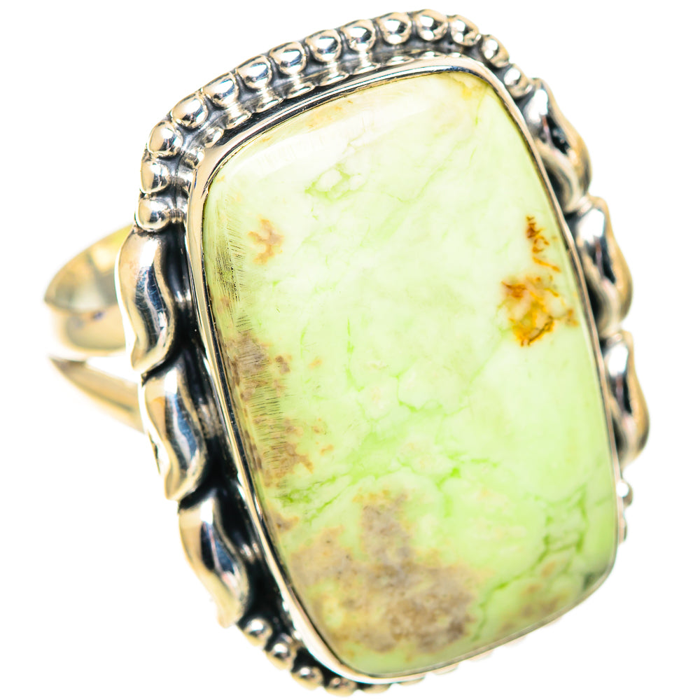 Lemon Chrysoprase Rings handcrafted by Anasilvercos - RING107210 - Photo 2