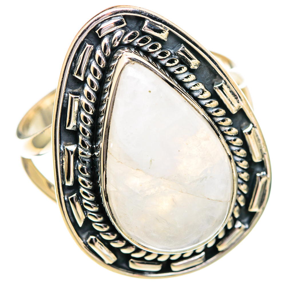 Rainbow Moonstone Rings handcrafted by Anasilvercos - RING107225 - Photo 2