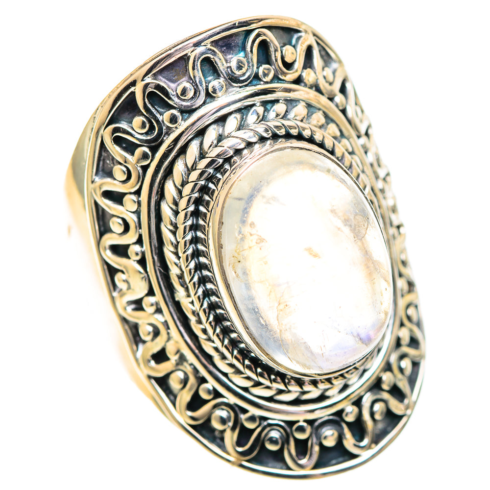Rainbow Moonstone Rings handcrafted by Anasilvercos - RING107226 - Photo 2