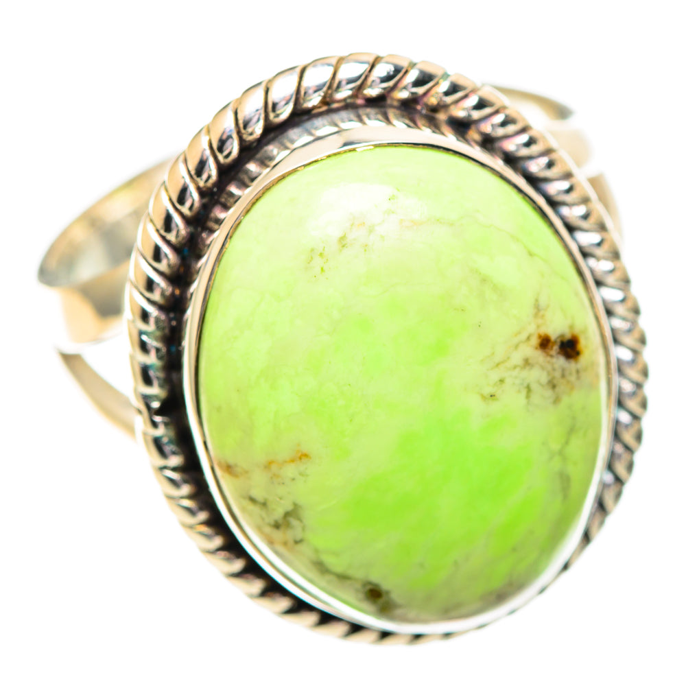 Lemon Chrysoprase Rings handcrafted by Anasilvercos - RING107243 - Photo 2
