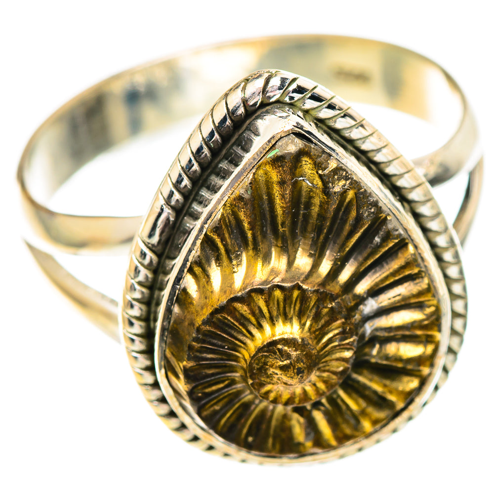Pyrite Fossil Rings handcrafted by Anasilvercos - RING107253 - Photo 2
